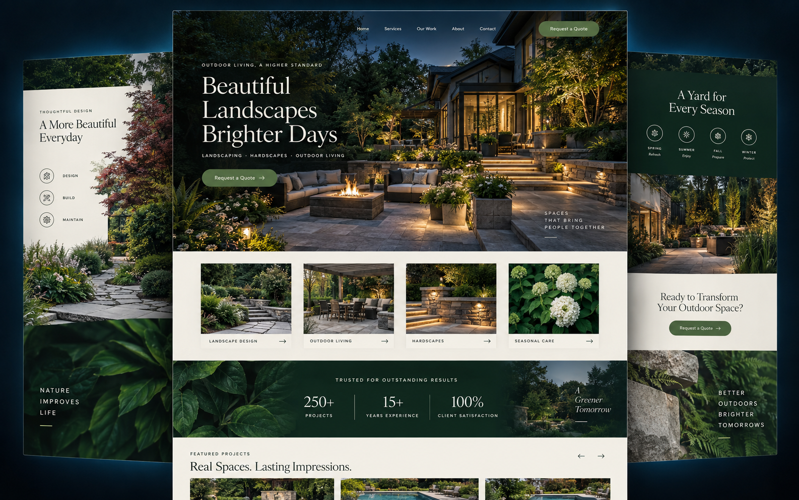 A minimal website design shown on a phone